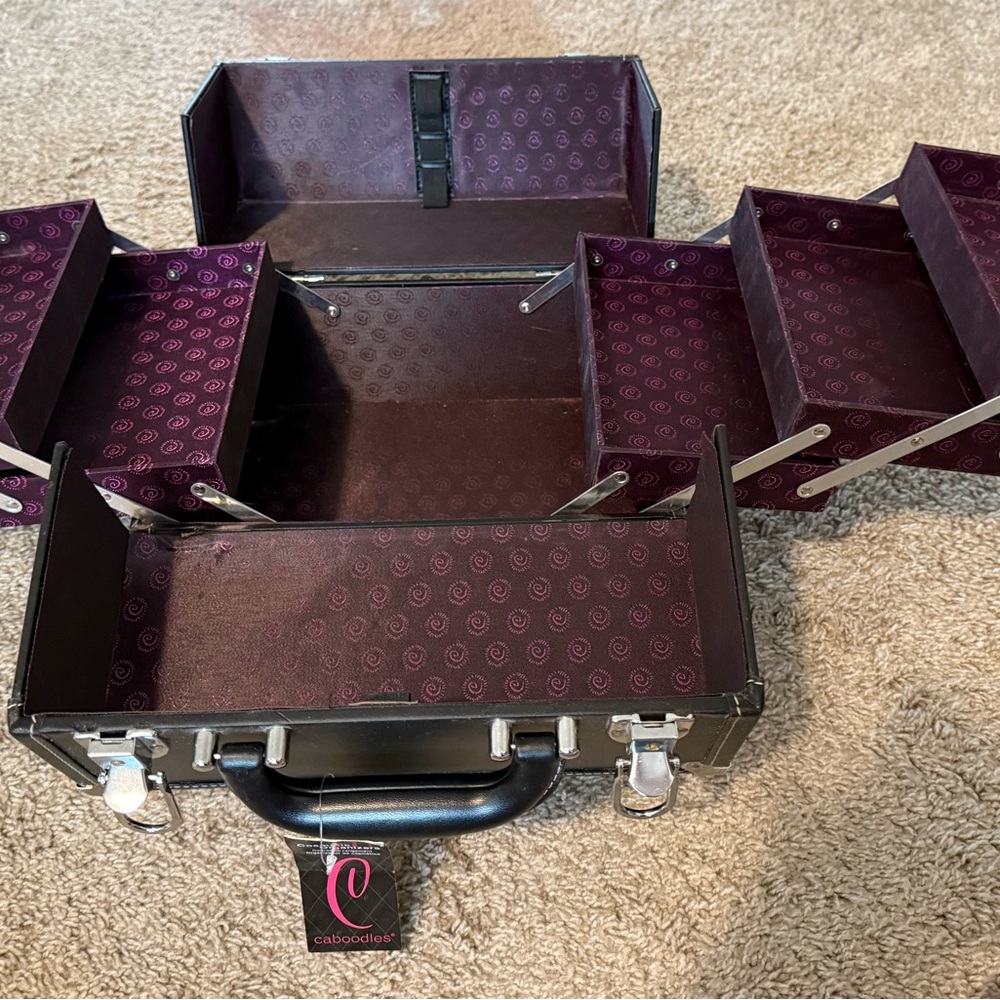 Caboodles Black and Dark Purple Makeup Organizer